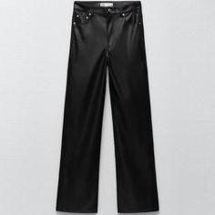 Black Faux Leather Straight Leg Pant. Brand New With Tags, Never Worn. Learher Pants Nordstrom, Zara Faux Leather Wide Leg Pants, Black Faux Leather Wide-leg Pants, Sleek Black Wide-leg Leather Pants, Wide-leg Black Faux Leather Pants, Straight Leg Faux Leather Jeans For Work, Faux Leather Straight Leg Jeans For Work, Zara Leather Straight Leg Bottoms, Black Faux Leather Jeans For Fall