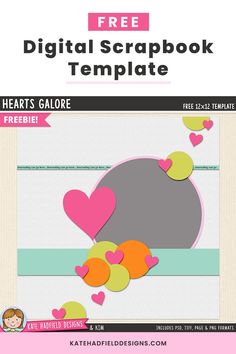 the free digital scrapbook template for valentine's day