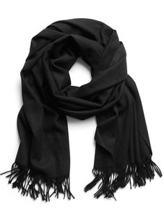 Add a touch of personality with this rectangular scarf, made in a cozy fabric with fringed ends.  Length: 80" (203cm) Width: 28" (71cm) Casual Fringe Scarves For Winter, Casual Winter Scarves With Fringe, Solid Color Fringe Scarf For Fall, Fall Fringe Scarves, Classic Fall Shawl Scarves, Elegant Fall Shawl With Tassels, Classic Fall Shawl Scarf, Classic Shawl Scarf For Fall, Casual Solid Shawl Scarves