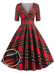 1950s dress – Page 5 – Retro Stage - Chic Vintage Dresses and Accessories Fitted V-neck Plaid Dress, Fitted Plaid V-neck Dress, Fitted Knee-length Retro Plaid Dress, Retro Plaid Winter Dresses, Fitted Retro Knee-length Plaid Dress, Retro Fitted Knee-length Plaid Dress, Vintage Plaid Dress For Winter, Vintage Plaid Winter Dress, Vintage Plaid A-line Dress