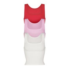 COTTON RIB TANK PACK | RED BABY PINK MULTI - COTTON RIB TANK PACK | RED BABY PINK MULTI Look Coutry, Summer List, Dream Things, Clothes Wishlist, Xmas Wishes, Pretty Shirts, Aesthetic Fits, Red Baby