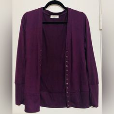 Nwot Zenana Snap Button Cardigan Size Small Color Eggplant Fabric 62% Polyester, 34% Rayon, 4% Spandex Purple Button-up Cardigan For Fall, Purple Fall Cardigan With Button Closure, Fall Purple Button-up Cardigan, Casual Purple Cardigan With Button Closure, Layering Button-up Sweater With Button Closure, Purple Buttoned Sweater For Fall, Purple Button Sweater For Fall, Layering Button-up Sweater With Buttons, Casual Purple Cardigan With Buttons