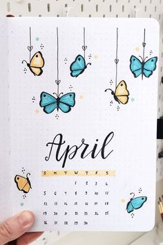 April Bullet Journal, Bullet Journal Work, Bullet Journal Month, Penanda Buku, Bullet Journal Ideas Templates, Creating A Bullet Journal, Bullet Journal Cover Page, Bullet Journal Cover Ideas, Bullet Journal Mood Tracker Ideas