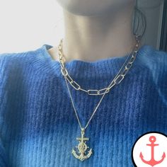 Anchor Necklace Gold: Elevate Your Nautical Style Bring the essence of the sea with you wherever you go with our stunning Anchor Necklace Gold. As part of our Anchor Necklaces collection, this exquisite piece combines elegance with a touch of maritime charm. Crafted with meticulous attention to detail, this necklace is perfect for passionate sea lovers who want to showcase their love for the ocean and its symbols. Features of Anchor Necklace Gold based on Anchor Necklaces collection High-quality Nautical Style Gold Jewelry For The Beach, Gold Nautical Jewelry For The Beach, Gold Nautical Jewelry For Beach, Anchor Chain Necklace, Gold Anchor Necklace In Nautical Style, Anchor Locket Gold, Nautical Style Anchor Jewelry In Blue, Nautical Anchor Shaped Gold Jewelry, Blue Nautical Style Anchor Jewelry