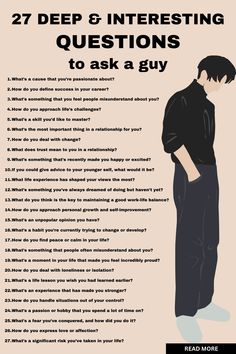 These 150 random questions to ask a guy will be a great conversation starter and good way to get to know him better. Whether you are looking for personal questions to ask a guy, flirty questions to ask a guy or talking stage questions to ask a guy you will find some inspiration! I hope you enjoy these interesting questions to ask a guy! Question To Ask Guy Friend, How To Know Someone Better, Questions To Ask A Guy To Turn Him On, Questions For Talking Stage, How To Ask Questions, Flirting Questions To Ask A Guy, Questions To Ask Your Talking Stage, Can I Ask You A Question, Uncomfortable Questions To Ask A Guy