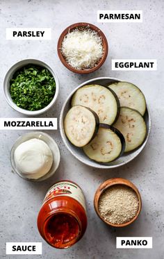 the ingredients to make this dish include parmesan, parmesan cheese, and eggplant