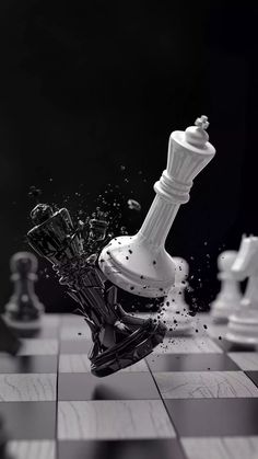 a black and white chess board with the words won this day on it's side