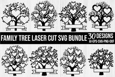 family tree laser cut svg bundle 30 designs