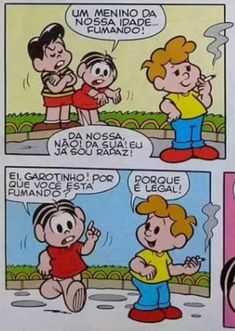 a comic strip with two children talking to each other and one is holding his hand out