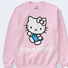 Hello Kitty Comfy Cozy Layer Decked Out. Unisex Fit Size Medium Length 29" Crew Neck 50% Cotton 50% Polyester Hello Kity Sweater, Kawaii Cotton Sweatshirt With Character Print, Cute Cotton Sweatshirt With Hello Kitty Print, Hello Kitty Cotton Sweatshirt In Kawaii Style, Hello Kitty Print Crew Neck Cotton Sweatshirt, Trendy Hello Kitty Print Crew Neck Sweatshirt, Cotton Crew Neck Sweatshirt With Hello Kitty Print, Winter Cotton Tops With Hello Kitty Print, Cute Hello Kitty Print Crew Neck Sweatshirt