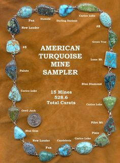 American Turquoise Mine Sampler : 15 Mines , 528,6 carats Minerals And Gemstones, Rocks And Gems, Gems And Minerals, Turquoise Gemstone