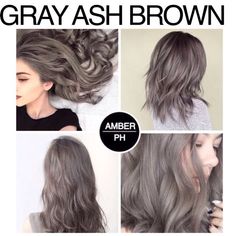 Grey Hair Colour Chart, Ash Gray Hair, Ash Gray Hair Color, Ash Grey Hair, Charcoal Hair, Hair Blending, Gray Hair Color Ideas, Gray Hair Color