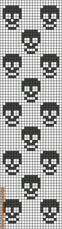 a cross stitch pattern with black and white squares on it, all in different sizes