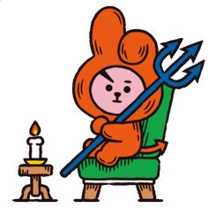 a cartoon bear sitting in a chair with an arrow