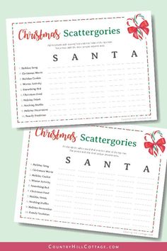 two printable christmas scatterers for santa