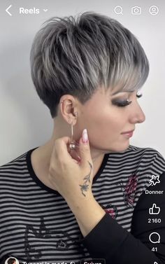 Short Hair Back, Funky Hairstyles, Short Hair Over 60, Perfect Brows, Face Skin, Pixie Haircut, Pixie Cut