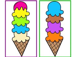 an ice cream cone with different colors on it and the same one in each corner