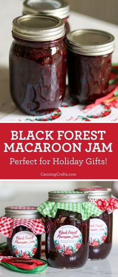 black forest macaron jam perfect for holiday gifts with free printable tags and labels