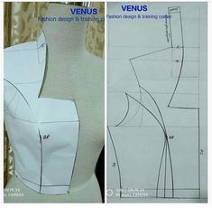 the front and back views of a sewing pattern