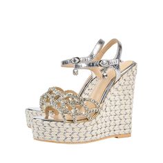 Shop Rhinestone Hollow out Platform Wedge Sandals Bohemia Ankle Strap Sandal color Beige for Anniversary, Beach, Honeymoon, Travel with worldwide Free shipping & Free return. Ankle Strap Heels With Rhinestones For Summer, Summer Rhinestone Ankle Strap Heels, Party Wedge Sandals For Beach Season With Round Toe, Platform Sandals For Beach Season Parties, Platform Sandals For Party During Beach Season, Gold Rhinestone Wedge Sandals For Beach, Summer Sandals With Bling And Round Toe, Synthetic Wedge Sandals For Beach Party, Platform Wedge Sandals For Beach Party