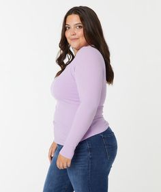 The Aspen Long Sleeve Top features an additional layer of warmth. The warmth comes from the last step in the fabric process, where the underside of the soft rib is brushed, creating a soft low pile fleece effect. This top will become an instant wardrobe essential! It features a crew neckline, a fitted, sleek silhouette that falls to the hip, and super soft ribbed fabric. Wear it as a base layer, or add a jacket, vest or cardigan and you’re ready to go out the door in comfort and style. Our model Long Sleeve Bra Top, Construction Lift, Digital Lavender, Jacket Vest, Bra Top, Top Sales, Ribbed Fabric, Base Layer, Spandex Fabric