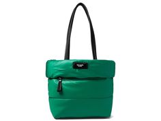 Kate Spade New York Puffed Puffy Fabric Small Tote - Handbags : Wintergreen : Styled with a unique quilted construction, the Kate Spade New York Puffed Puffy Fabric Small Tote is the perfect accessory to flaunt your great taste in fashion and style. The zippered top closure of the bag keeps your valuables secure while the spacious compartment offers enough storage space. From fashion events to happening parties, this stylish tote bag works for all occasions. Textile construction. Main compartmen Green Nylon Shoulder Bag For Shopping, Green Quilted Shoulder Bag For Travel, Quilted Green Shoulder Bag For Travel, Trendy Green Quilted Shoulder Bag, Green Quilted Shoulder Bag, Everyday Green Quilted Bag, Green Quilted Rectangular Bag, Casual Green Quilted Bag, Green Quilted Shopping Bag