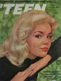 the cover of teen magazine features a woman with blonde hair and wearing a black top