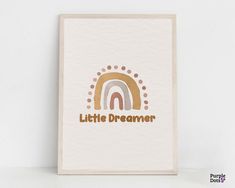 a card with the words little dreanner on it and a rainbow in the middle