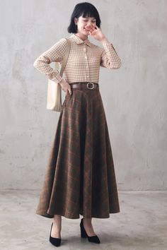 Winter Wool Skirt, Plaid Wool Skirt, Ankle Length Skirt, Winter Skirt, Rain Or Shine, Wool Skirt, Style Change, Again And Again, Wool Skirts