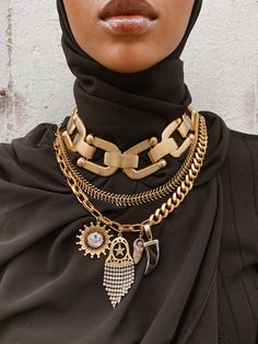 Dylan Lex | BILLIE Beautiful Love, Chain Link, Beautiful Jewelry, Crochet Necklace, Statement Necklace, 18k Gold, Chain Necklace, Gold Plate, Vintage Fashion