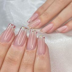 Transparent Nails With Design, Nail Ideas Clear, Clear Tip Nails, Transparent Nails Design, Transparent Acrylic Nails, French Glass Nails, Translucent Nails, Asian Nails, Diy Acrylic Nails