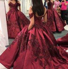 Burgundy Ball Gown Quinceanera Dresses Off Shoulder Sweet 16 Girls Pegeant Gown | eBay Dark Red Quinceanera Dresses, Burgundy Ball Gown, Burgundy Quinceanera Dresses, Quinceñera Dresses, Red Quinceanera Dresses, Quinceanera Dresses Pink, Quince Dress, Dress Off Shoulder, Burgundy Prom Dress