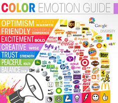 the color emotion guide is shown in this graphic