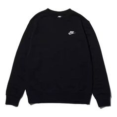 Nike AS Men's Nike Sportswear Club CRW FT Black BV2667-010 (Casual/Round Neck) Black Casual Sweatshirt For Sports Season, Casual Black Sweatshirt For Sports Season, Black Crew Neck Sweats In Athleisure Style, Casual Black Sweatshirt For Leisure, Nike Casual Sweatshirt, Casual Nike Sweatshirt For Leisure, Black Cotton Sweats For Leisure, Nike Casual Gym Sweatshirt, Nike Casual Sweatshirt For Leisure