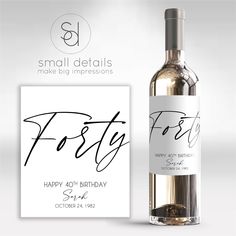 a bottle of wine with the words frosty on it and a greeting card next to it