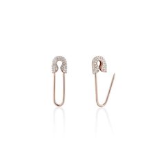 Solid X Pave Safety Pin Earring - essentialsjewels.com Safety Pin Design, Safety Pin Earring, Petite Earrings, Safety Pin Earrings, Pin Design, Statement Earring, Formal Casual, Party Outfits, Pin Jewelry