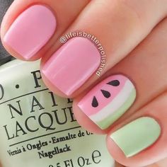 Mani Colors, Watermelon Nail Art, Nail Photos, Cute Nail Art, Gel Nail Designs, Nail Art Summer, Nail Inspiration