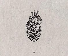 a drawing of a human heart on paper