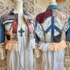 Pearl Clothing, Magnolia Pearl Clothing, Stevie Nicks Style, Bohemian Jackets, Hippie Peace, Magnolia Pearl, Upcycled Fashion, Stevie Nicks, Denim Jacket Women