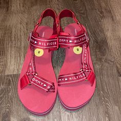 - Brand New / Never Worn - Excellent Condition Tommy Hilfiger Sandals, Slip On Wedge Sandals, Toe Thong Sandals, Blue Toes, Mule Sneakers, Hilfiger Shoes, Tommy Hilfiger Shoes, Chunky Block Heels, Gold Sandals