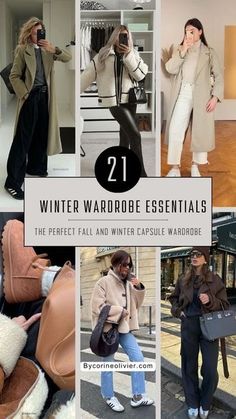 Discover chic and versatile capsule wardrobe essentials, featuring winter pieces and staples for this cold weather. Perfect your winter outfits with timeless winter wardrobe basics and closet essentials. Winter wardrobe essentials 2023 have never looked so good! #capsulewardrobeoutfits #winterstyle #winterfashion #winteressentialsaesthetic. Essentials For Winter Clothing, Capsule Outfits Winter, Winter Essentials Clothes Women, Capsule Wardrobe Winter, Winter Staples, Winter Style Guide, Outfit Ideas Winter