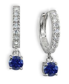 The perfect, everyday earrings to fit your daily looks!  These Cubic Zirconia dangle drop huggie hoop earrings in sterling silver are specially designed to hug your ear for a comfortable fit. Blue Dangle Hoop Earrings, Blue Small Hoop Earrings With Matching Set, Blue Huggie Single Earring, Blue Huggie Hoop Earrings For Pierced Ears, Blue Drop Earrings With Dangling Charms, Blue Cubic Zirconia Hoop Earrings, Blue Cubic Zirconia Hoop Earrings For Gift, Blue Cubic Zirconia Hoop Earrings As Gift, Blue Cubic Zirconia Hoop Jewelry