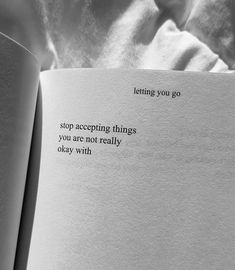 an open book with the words letting you go