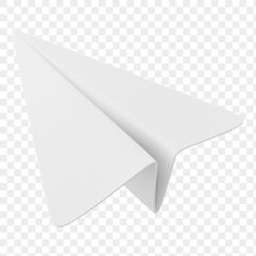 a white paper airplane on a transparent background