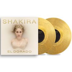 the cd cover for shakira's el dorao is shown in gold