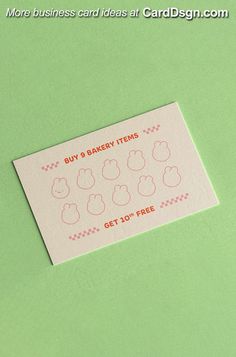 a pink sticker with the words buy 8 bakery items get 10 free on it