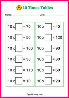 two times tables worksheet with the same number and one place to write them