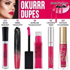 Okurrr dupes Kylie Jenner lipkit Khloe Kardashian lipstick Makeup Obsession, Rimmel