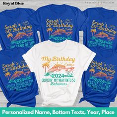 Celebrate your special occasion in style with our Custom Birthday Cruise Shirts! Perfect for families, friends, or any cruise squad, these Personalized Cruise Shirts are a must-have for your 2024 adventures. Whether it's a birthday bash or just a fun getaway, our Matching Cruise Tees make the ideal group gift. With customizable options, you can add names, age, year, or any personal touch to create a unique look for your Family Cruise Shirts. Get ready to sail in unity and make unforgettable memo Birthday Cruise Shirts, Birthday Cruise, Birthday Friends, Family Cruise Shirts, Cruise Shirts, Cruise Shirt, Group Gifts, Family Cruise, Grandma Shirts