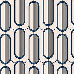 an abstract pattern with blue lines and oval links on a beige background, designed in the style of art deco